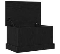 vidaXL Caja de Almacenamiento Negro Roble 50 x 30 x 28cm Madera Ingenierizada Herramienta Organizacional para Sala de Estar Dormitorio Oficina Cofre Decorativo Moderno Organización Rectangular Chic