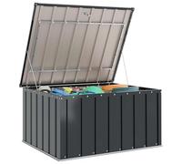 vidaXL Caja de Almacenamiento para Jardín Negro 101 x 82 x 50 cm Acero, Mesa de café Moderna, Rectangular, Duradera, estilosa, Ahorra Espacio, Multifuncional, diseño para salón, Parques, 60