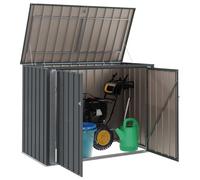 vidaXL Caja de Almacenamiento para Jardín Negro 151,5 x 82 x 110,5 cm, Caja de Almacenamiento Rectangular, Moderna y Duradera para Exteriores, Segura y espaciosa para Tus Herramientas