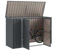 vidaXL Caja de Almacenamiento para Jardín Negro 214 x 82 x 132 cm, Mesa Rectangular Moderna y Duradera con Espacio de Almacenamiento, Ideal para Espacios pequeños, para Comedor y Trabajo, diseño eleg