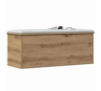 vidaXL Artisan Oak Baúl de almacenamiento - Baúl de madera de roble maciza con gran capacidad - 35.4 x 13.8 x 13.8 pulgadas - Solución de almacenamiento interior para sala de estar/dormitorio
