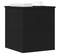 vidaXL Baúl de Almacenamiento Minimalista de Roble Negro 40 x 42 x 46 cm Madera Maciza Mate Muebles de Interior Organizador de Sala de Estar Soluciones Elegantes Opciones Contemporáneas para Pasillo