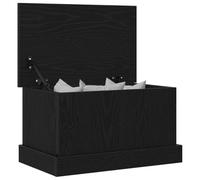 vidaXL Caja de Almacenamiento Madera ingeniería Roble Negro 50x30x28cm
