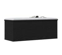 vidaXL Caja de Almacenamiento Negra de 90 x 35 x 35 cm, Cofre Moderno para Usar en Interiores como en el Dormitorio y la Sala de Estar. Cofre Decorativo, solución Ideal para Guardar Cosas, diseño gr