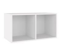 vidaXL Caja para Discos de Vinilo Contrachapada Blanca 71x34x36cm Mobiliario CDs Accesorios Organización Música Colección Hobbies Elegante Clásico
