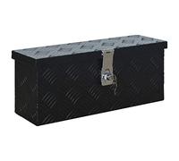 vidaXL Caja de Aluminio Organización Almacenamiento Herramientas Taller Garaje Bricolaje Ferretería Casa Hogar Jardín Maletín 485x140x200 mm Negra