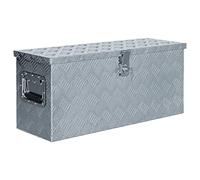vidaXL Caja de aluminio 76,5x26,5x33 cm cm plateada