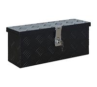 vidaXL Caja de Aluminio Organización Almacenamiento Herramientas Taller Garaje Bricolaje Ferretería Casa Hogar Jardín Maletín 485x140x200 mm Negra