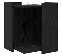 vidaXL Caja de arena para gatos, color negro, aspecto de roble, 42 x 42 x 51 cm, muebles para gatos para salón, elegante caja de Litter, diseño duradero y respetuoso con los animales