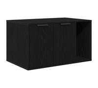 vidaXL Caja de Arena para Gatos de Roble Negro, 80 x 50 x 45 cm, Madera de ingeniería