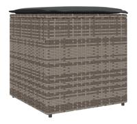 vidaXL Caja de Cojines Gris 50 x 50 x 50 cm ratán sintético, Soluciones Modernas de Almacenamiento, Organizador de Patio Elegante, Caja utilitaria Resistente al Clima