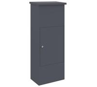 vidaXL - Caja de embalaje de acero resistente al agua con mango negro mate (44,5 x 29 x 110,5 cm) Habitación segura con cerradura para el exterior. Una puerta con bisagras, resistente a los