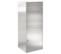 vidaXL Caja de entrega de acero inoxidable, 41 x 38 x 103 cm, negra, resistente a la intemperie, con puerta de bisagra y cerradura, ideal para exteriores. Su diseño rectangular moderno asegura la re