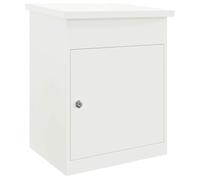 vidaXL Caja de embalaje de acero blanco, 44 x 35 x 59 cm, resistente al agua, con cierre de cámara, superficie mate, para exterior, buzón seguro con puerta con bisagras y montaje en pared