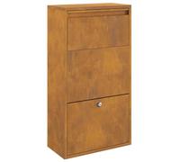 vidaXL Caja de Entrega de Paquetes con Puerta Oxidado 44 x 22 x 82 cm, Jardín y terraza, buzón Moderno, Resistente a la Intemperie, Elegante Almacenamiento de Paquetes