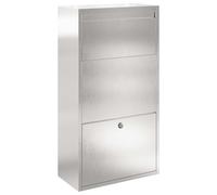 vidaXL Buzón de Acero Inoxidable 44 x 22 x 82 cm, Resistente a la Intemperie, Diseño Moderno, Cerrado para Entregas de Paquetes, Almacenamiento Seguro en el Jardín o Terraza