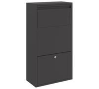 vidaXL Caja de Entrega de Paquetes Negro 44 x 22 x 82 cm Acero, Buzón Elegante para jardín y terraza, Materiales Resistentes al Agua, Guarda Tus Paquetes a Salvo