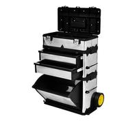 vidaXL Caja de Herramientas con Ruedas Tres Compartimentos Carrito Bricolaje