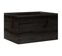 vidaXL Caja de Madera con Asas Madera Maciza Pino Negra 40x30x23 cm
