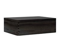 vidaXL Caja con tapa de madera maciza de pino, negra, 40x30x13 cm
