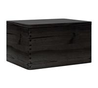 vidaXL Caja de Madera con Tapa Madera Maciza de Pino Negra 40x30x23 cm, Caja de Almacenamiento de Madera, cajón de Madera, Caja de joyería de Madera