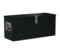 vidaXL Caja Maletín Contenedores de Almacenamiento Organizador de Herramientas con Cerradura Multiusos Negra 80x30x35 cm de Aluminio
