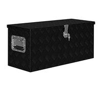 vidaXL Caja Maletín Contenedores de Almacenamiento Organizador de Herramientas con Cerradura Multiusos Negra 80x30x35 cm de Aluminio