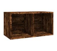 vidaXL Caja para Discos de Vinilo Estuche Estante Colección Archivador Organizador Almacenamiento Muebles Contrachapado Color Roble 71x34x36cm