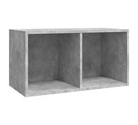 vidaXL Caja para Discos Vinilo Contrachapada Color Gris Hormigón 71x34x36cm Accesorios Organización Música Colección Hobbies Diseño Elegante Clásico