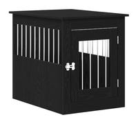 vidaXL - Caja para perro (75 x 55 x 65 cm, madera de roble negro), color negro