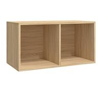 vidaXL Caja para Vinilos Contrachapada Roble Sonoma 71x34x36cm Mobiliario Accesorios Organización Música Colección Hobbies Diseño Elegante Clásico