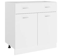 vidaXL Armario de Cocina Muebles Mobiliario Duradero Mesa de Trabajo Almacenamiento Cuencos Platos Ollas Alacena de Contrachapada Blanco 80x46x81,5 cm