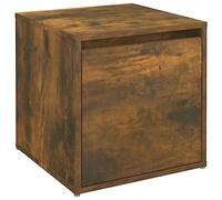 vidaXL Cajón Taburete Almacenaje Pasillo Cojín Baúl Oficina Dormitorio Mueble Despacho Habitación Madera Contrachapada Roble Ahumado