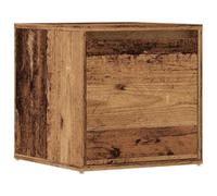 vidaXL Cajón Taburete Madera de ingeniería Madera Vieja 40,5x40x40 cm, baúl Taburete, baúl de almacenaje, Caja almacenaje con cojín