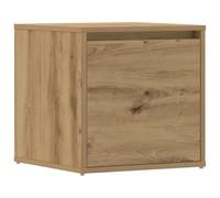 vidaXL Cajón taburete madera ingeniería roble artesanal 40,5x40x40 cm, baúl taburete, baúl de almacenaje, caja almacenaje con cojín