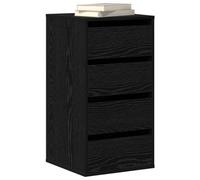 vidaXL Cajonera 3-Cajón Negro 40 x 41 x 76 cm Madera de ingeniería, Organizador de Dormitorio, cómoda Moderna, gabinete Rectangular, Cofre Minimalista, solución ahorradora de Espacio