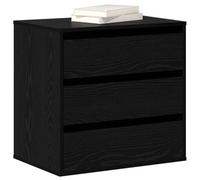 vidaXL Cajonera con cajón Negro 61 x 41 x 58 cm Madera de ingeniería, Organizador de Dormitorio, Mueble Rectangular, Elegante cómoda, con cajones, Ahorra Espacio en casa