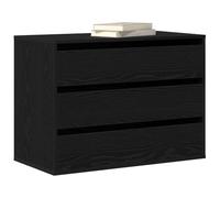 vidaXL Cajonera con cajón Negro 80 x 41 x 58 cm Madera de ingeniería, Organizador Moderno, Elegante Mueble de cajones, Unidad Minimalista, baúl Rectangular para el Dormitorio