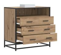 vidaXL Cajonera 3-Cajón Roble Artisan 70 x 41 x 70 cm