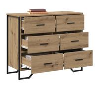 vidaXL Cajonera 6-Cajón Roble Artisan 91 x 35,5 x 74,5 cm