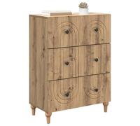 vidaXL Cajonera 66 x 34,5 x 90 cm Madera de Ingeniería Roble Artisan