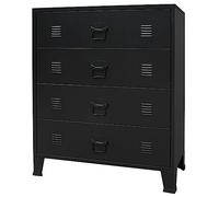 vidaXL Cajonera 78x40x93 cm Negro Metálica Estilo Industrial Almacenaje Orden