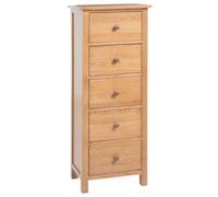 vidaXL Cajonera Aparador Armario Lateral Auxiliar Muebles Salón Sala de Estar Habitación Decoración Sinfonier 45x32x110 cm Madera de Roble Maciza