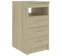 vidaXL Cajonera Armario de Cajones Archivador de Almacenaje Casillero Cómoda para Escritorio Muebles Oficina Madera Contrachapada Color Roble Sonoma