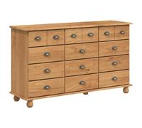 vidaXL Cajonera Askim 79X40X133.5 cm Pino Macizo 15 Cajón Espacioso Mueble de Almacenamiento Interior Moderno