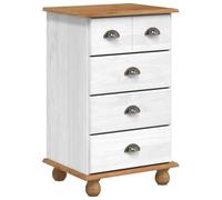 vidaXL Cajonera 'ASKIM'Blanca y Madera Natural Unidad de Almacenamiento con 4 Cajones en Diseño Contemporáneo para Organizar en Dormitorio o Sala de Estar