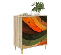 vidaXL Cajonera Bonn Estampado de Onda Retro 66 x 36,5 x 75 cm Sonoma