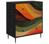 vidaXL Cajonera Bonn Estampado de Onda Retro 66 x 36,5 x 76 cm