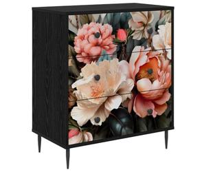 vidaXL Cajonera BORNE Estampado de peonía Clara 66 x 36,5 x 76 cm