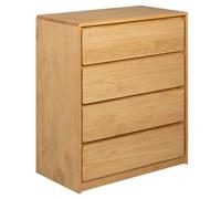 vidaXL Cajonera SAUDA Madera Maciza de Pino Color Roble 76,5x39x91 cm